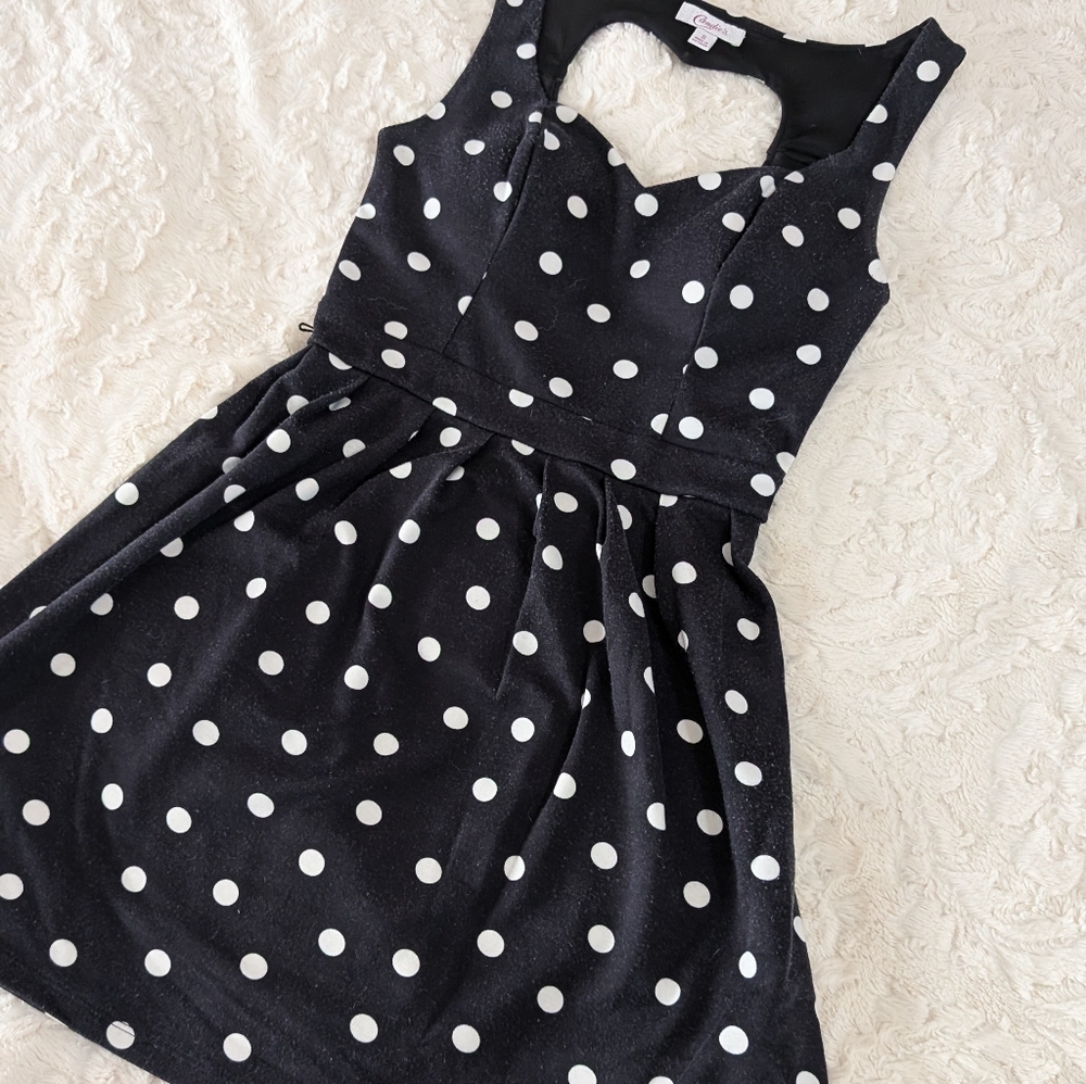 Candies polkadot size Small dress heart cutout back
